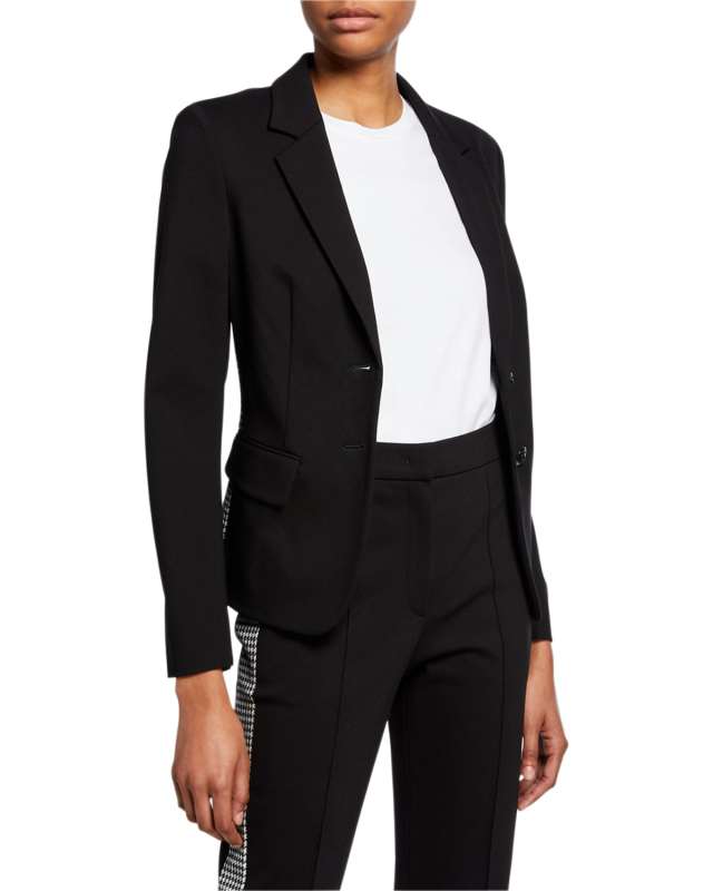 Bamianne Houndstooth-Side Blazer Jacket